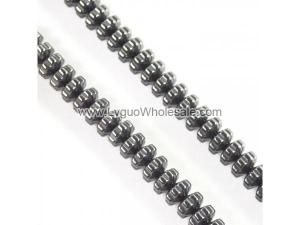 Non magnetic Hematite Beads, Saucer, black, Grade A, 8x4mm, Hole:Approx 1.5mm, Length:15.5 Inch, 100PCs/Strand, Sold By Strand
